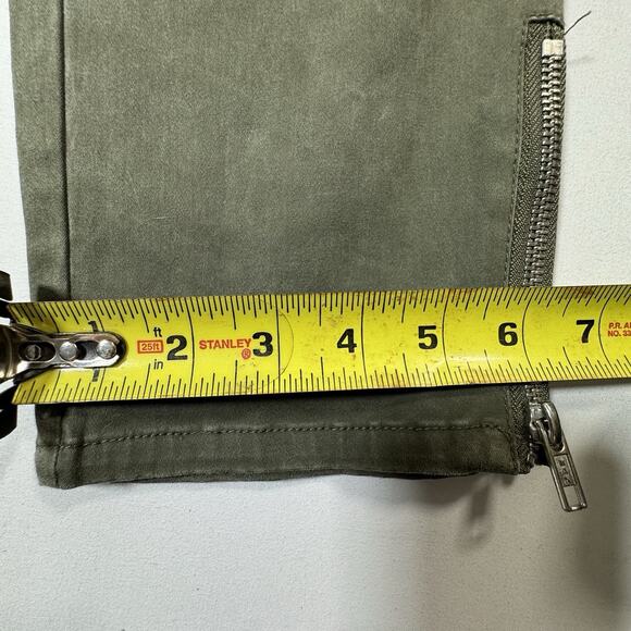 INC International Concepts Skinny Leg Pants Sz 6 Olive Green Ankle Zip - Picture 3 of 8